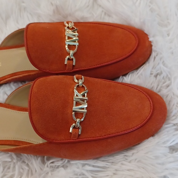 Michael Kors Tiffanie Slip-on Loafer Mule Flats Terracotta Suede NEW - Picture 10 of 16